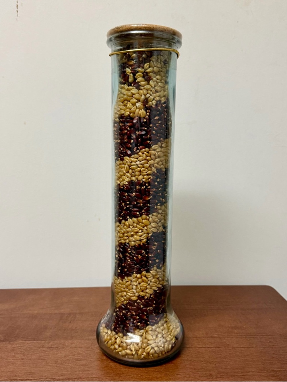 Decorative Glass Bottle with Layered Popcorn